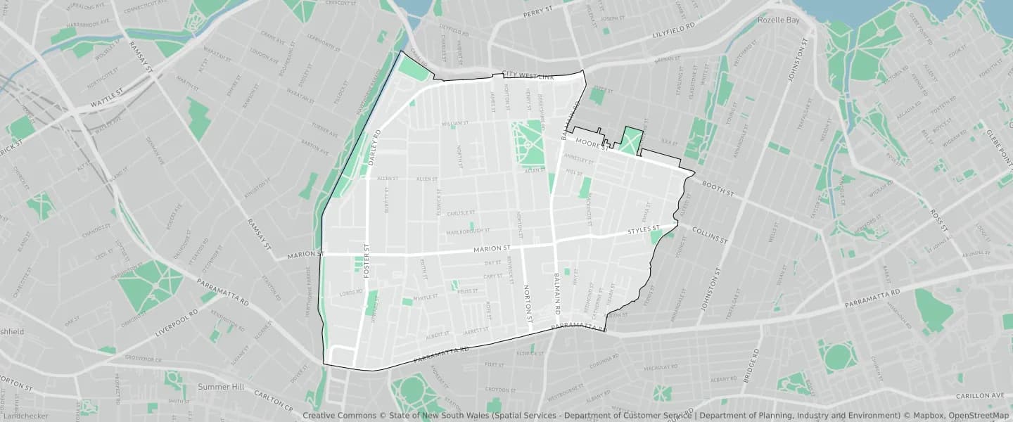 Map of Leichhardt, Sydney, NSW